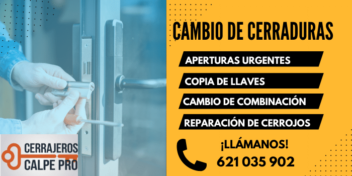 Cambio de cerraduras en Calpe